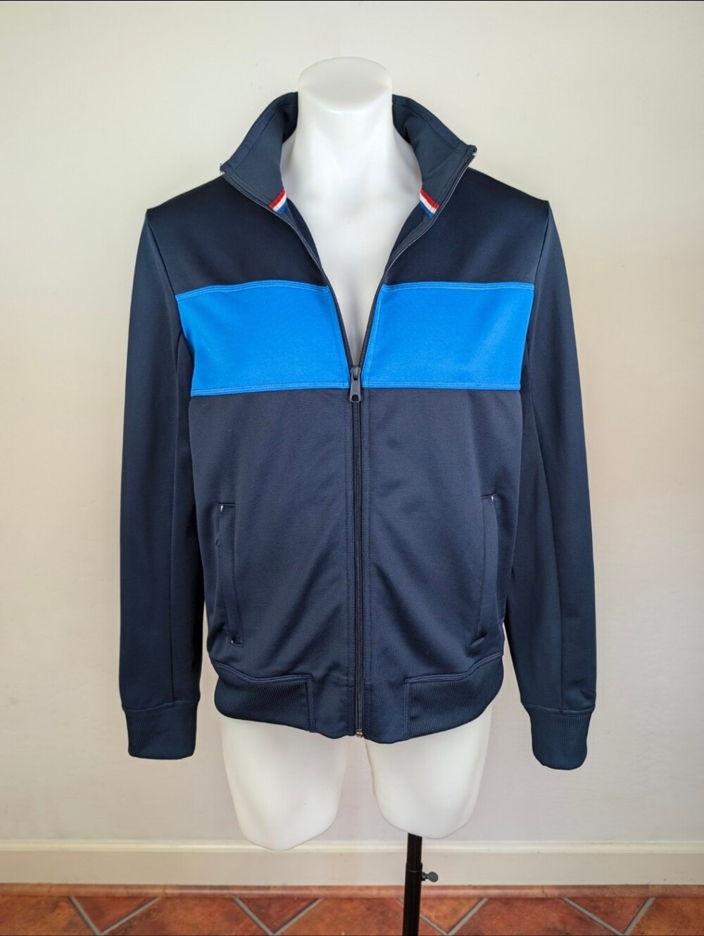 FourLaps Men's "Start Before You're Ready" Navy & Blue Zip-Front Track Jacket